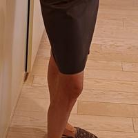 Gonna Max Mara cotone rasato marrone tortora t. 42