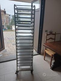 carrello porta teglie in acciaio