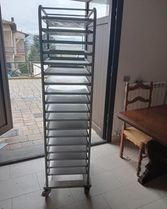 carrello porta teglie in acciaio