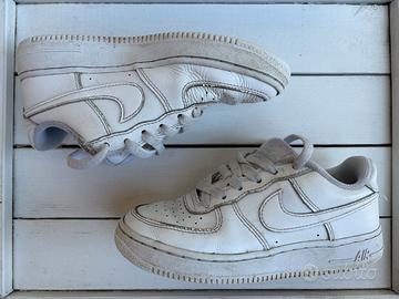 Scarpe Bambino Nike Air Force 1 N. 33.5 White AF1