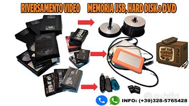 Acquisizione RIVERSAMENTO TRASFERIMENTO VIDEO VARI