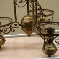 Lampadario in ottone, tre punti luce