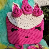 Borsa Unicorno all'Uncinetto Fatta a Mano