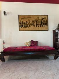 Letto singolo  in legno massiccio scuro