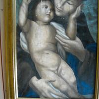 Quadro a olio antico S Antonio Gesu bambino