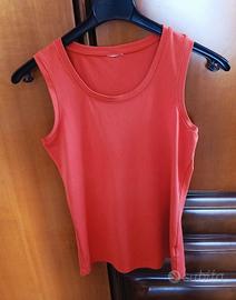 Top rosso corallo elasticizzato