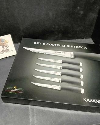 Kasanova set 6 coltelli bistecca nuovi confezione