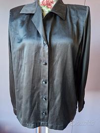camicia seta nera vintage Ritmo di Perla