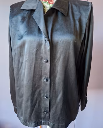 camicia seta nera vintage Ritmo di Perla