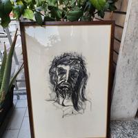 Disegno a carboncino con cornice