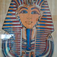 quadro egiziano su papiro pergamena con cornice