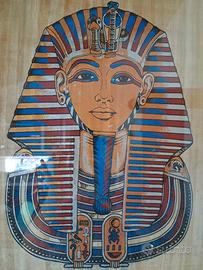 quadro egiziano su papiro pergamena con cornice