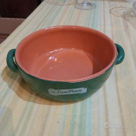 n. 3 ciotole in terracotta "fiore verde"