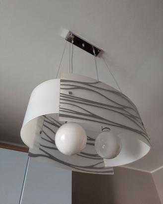 Set 3 lampadari in vetro satinato