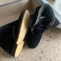Scarpe scamosciate con pelo interno