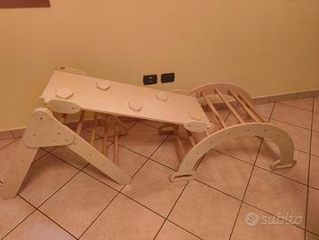 Scivolo e arrampicata legno per bambini