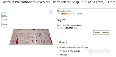 Plastica Lexan thermaclear Sp.10 1500x2100