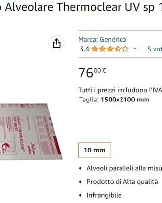 Plastica Lexan thermaclear Sp.10 1500x2100
