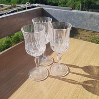 Set 6 Calici in vetro trasparente inciso - Vintage