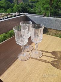 Set 6 Calici in vetro trasparente inciso - Vintage