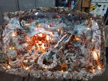 presepe artigianale in botte legno