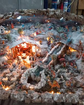 presepe artigianale in botte legno
