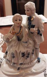 statuina vintage in porcellana decorata a mano