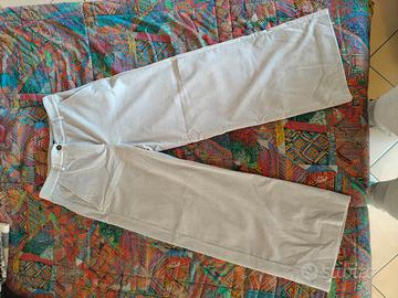 pantalone 100% cotone effetto simil vellut azzurro