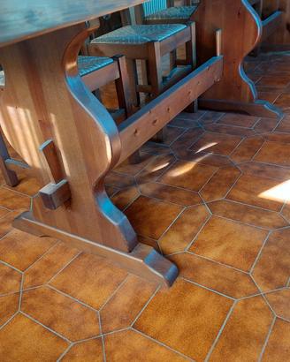 Tavolo in legno massello 3400x990 h800