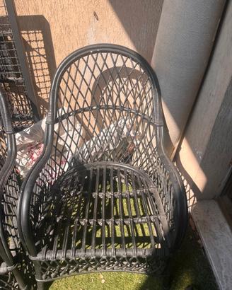 2 Poltrone in rattan nero – Buone condizioni – €20
