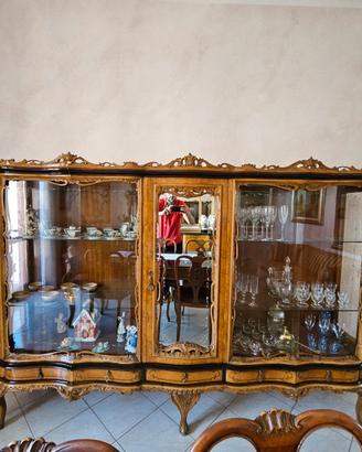 Cristalliera in radica stile barocco anni ’50