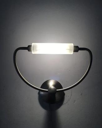 Lampada parete metallo/vetro pirex