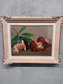 quadro AMEDDO MERELLO Funghi olio 40 x 30