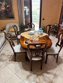 Soggiorno e sala da pranzo in radica di noce