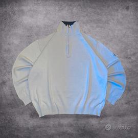 Maglione Navigare quarter zip XXL ciano vintage