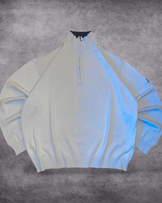Maglione Navigare quarter zip XXL ciano vintage