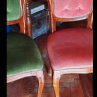 4 Sedie poltroncine da salotto stile 800 velluto