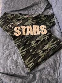 maglione militare a maniche corte