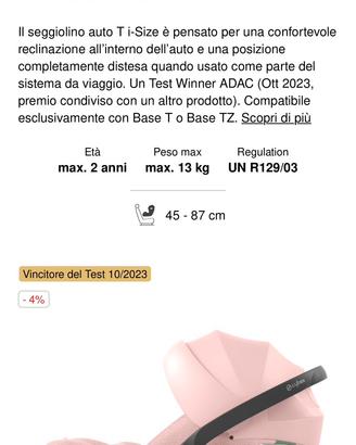 Ovetto,seggiolino auto cybex