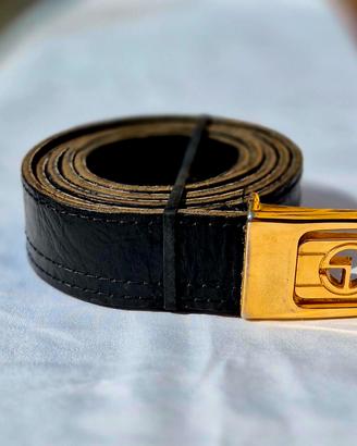 Cintura Vintage Gherardini Firenze in Pelle Nera 