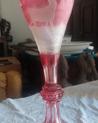 antico grande vaso di Boemia del 19 secolo 