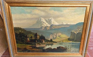 Quadro dipinto olio tela antico 1930-40