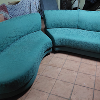 Divano a penisola verde