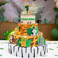torta tema giungla compleanno bambini alzatina