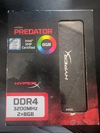 RAM 16G PC -> ddr4 3200MHz 2x8GB hyperx predator