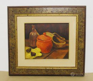 N. morta - olio su cartoncino telato cm. 30 x 25