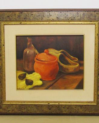 N. morta - olio su cartoncino telato cm. 30 x 25