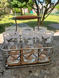 Set 6 bicchieri con cestello