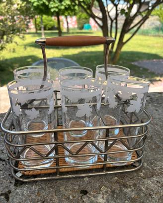 Set 6 bicchieri con cestello