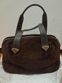 borsa in pelle scamosciata